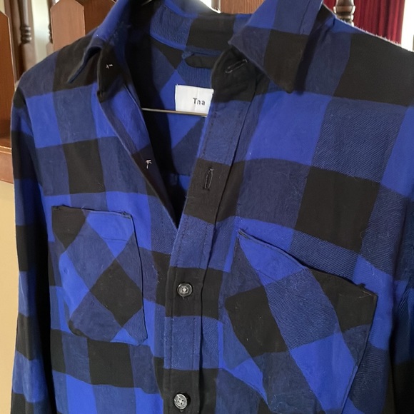 TNA Blue Buffalo Plaid Dress - Picture 3 of 5